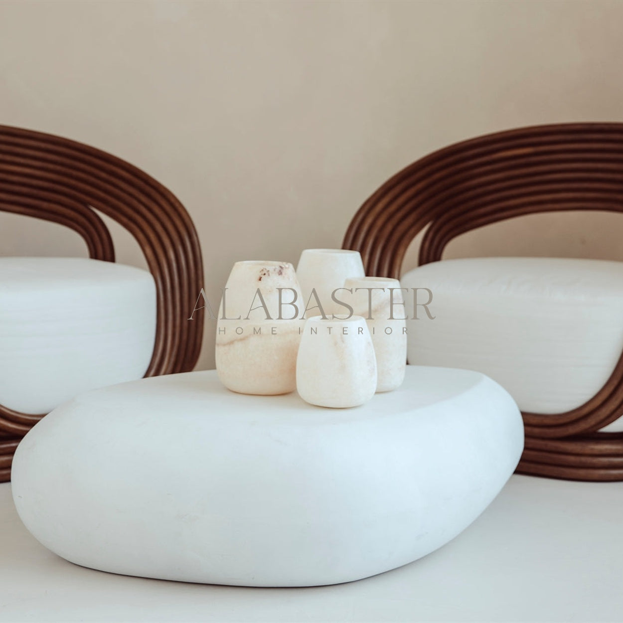 Alabaster waxinelichthouder druppel