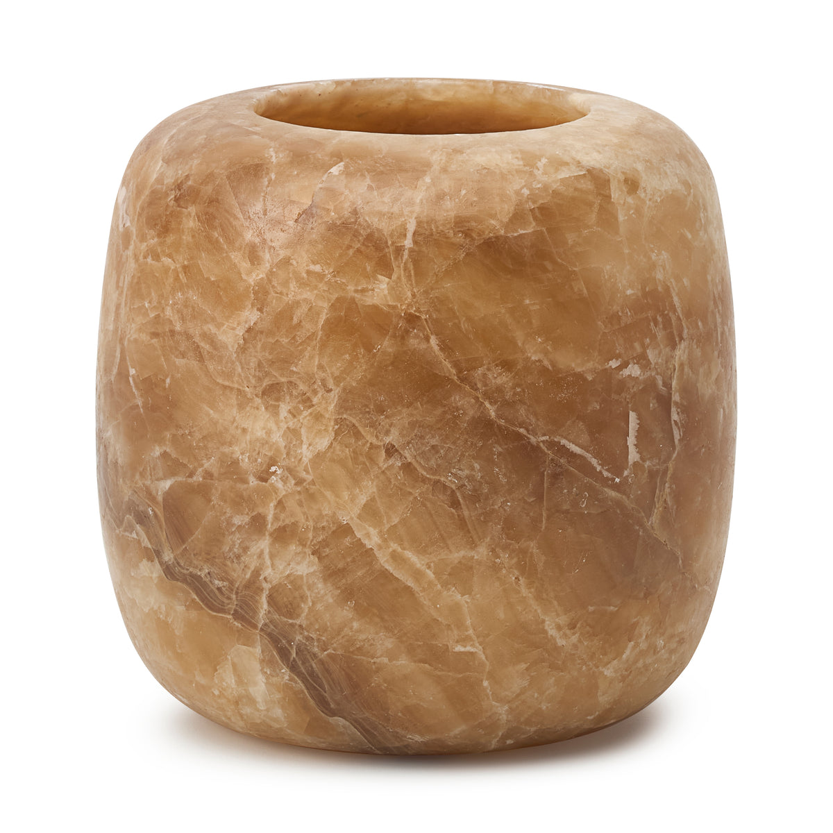 Alabaster Waxinelichthouder Rond – Albast Kaarshouder (Bestseller)